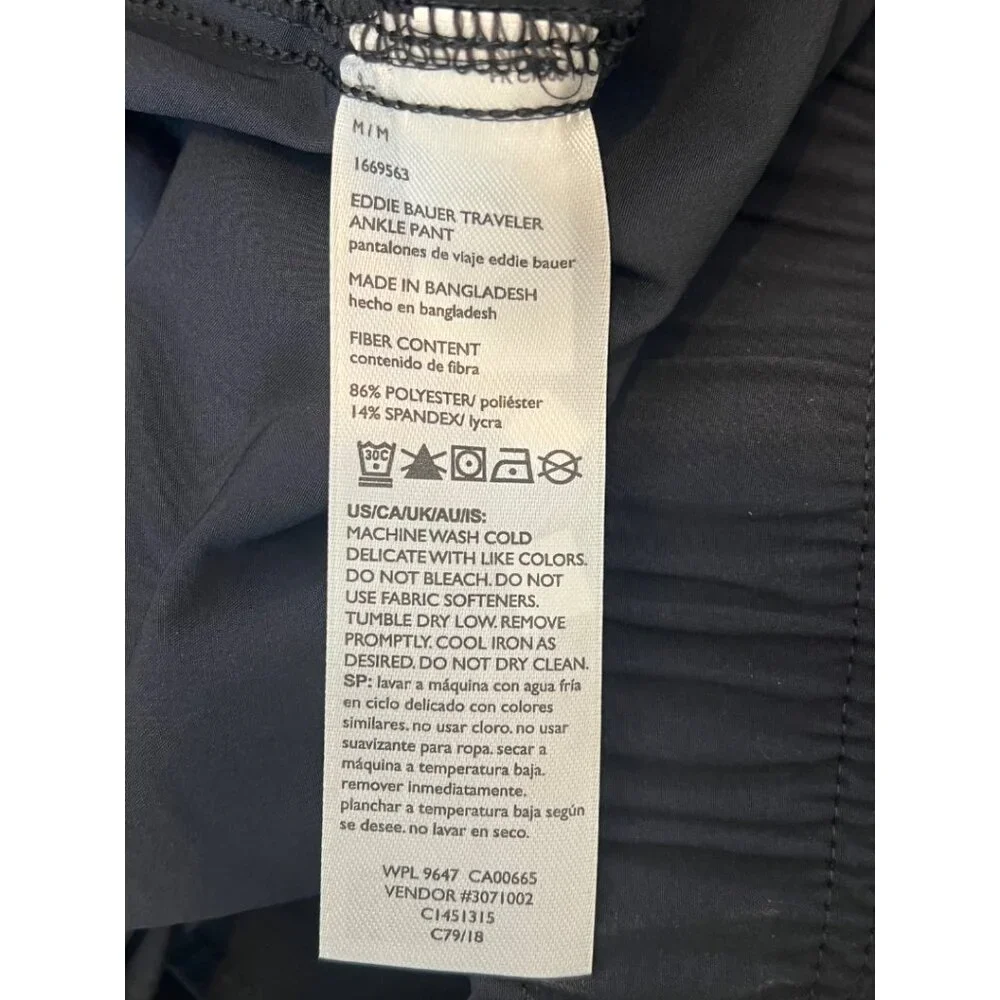 NWT Eddie Bauer Traveler Ankle pant stretch UPF 50+ lightweight black Medium - Picture 6 of 10